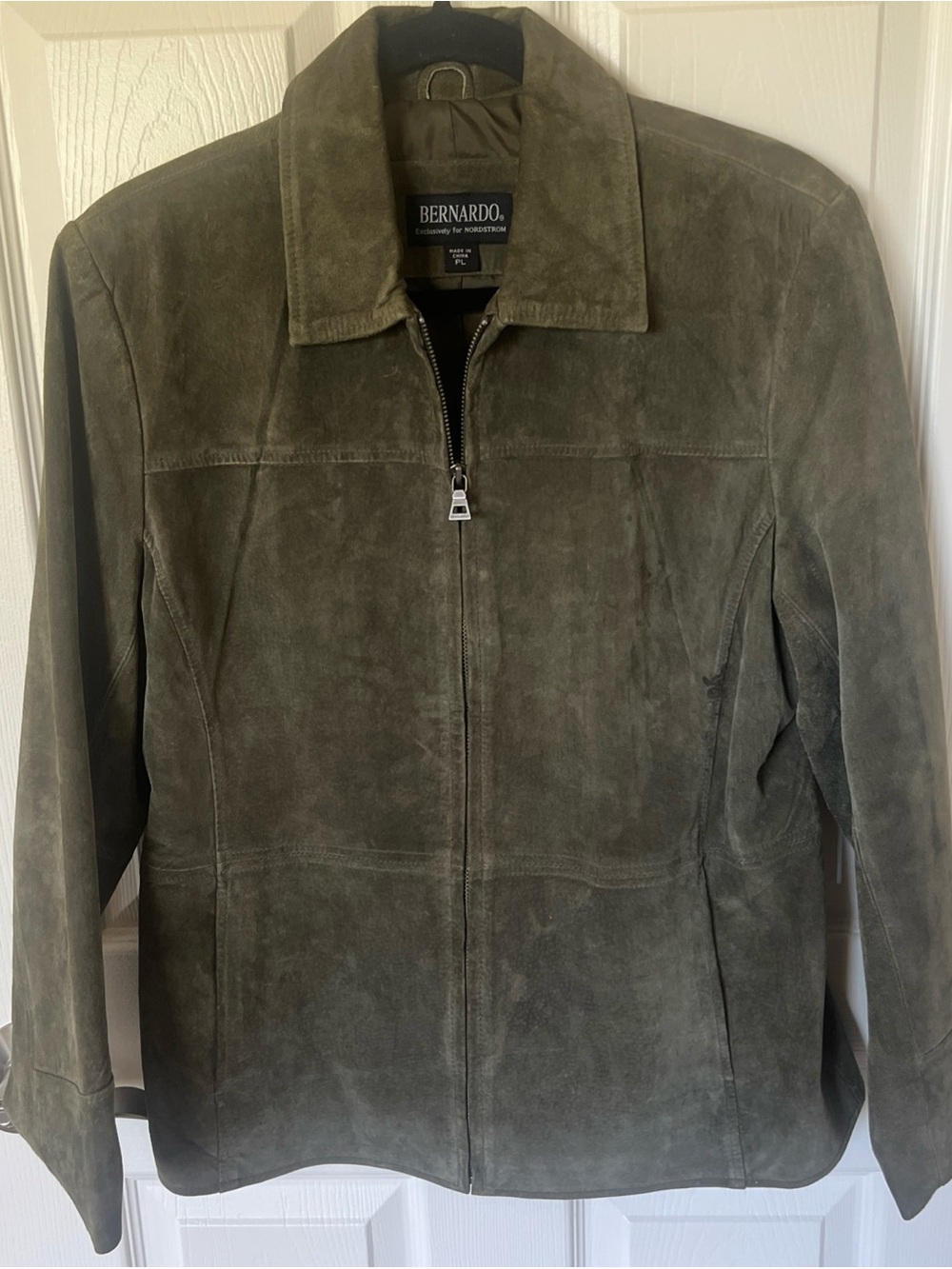 Bernardo Women’s Olive Suede Zip Up Jacket